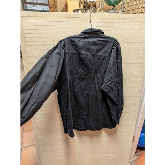 Topshop NEW Size 8 Black Oversized top long sleeve front pockets Button down - Picture 3 of 4